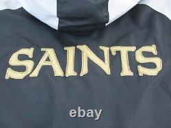 New Orleans Saints Reebok NFL Team Apparel Jacket Full Zip Black Hooded Mens XXL