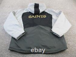 New Orleans Saints Reebok NFL Team Apparel Jacket Full Zip Black Hooded Mens XXL