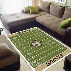 New Orleans Saints Rugs Football Field Area Rug Home Room Carpet Floor Mat