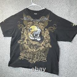 New Orleans Saints Shirt Mens Extra Large Black Super Bowl 44 All Over Print Men