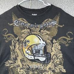 New Orleans Saints Shirt Mens Extra Large Black Super Bowl 44 All Over Print Men