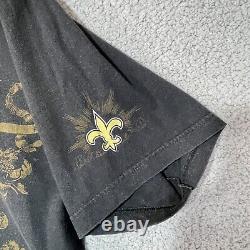 New Orleans Saints Shirt Mens Extra Large Black Super Bowl 44 All Over Print Men