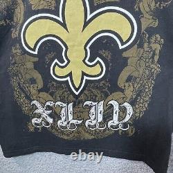 New Orleans Saints Shirt Mens Extra Large Black Super Bowl 44 All Over Print Men