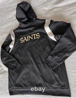 New Orleans Saints Sideline Nike Therma-FIT Full-Zip Black Hoodie Men Size XXL