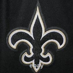 New Orleans Saints Standard Logo Full-Zip Varsity Jacket Black/White size Larg