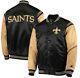 New Orleans Saints Starter Enforcer Satin Varsity Black/gold Full-snap Jacket
