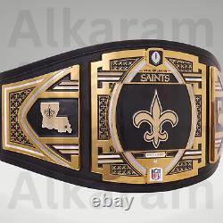 New Orleans Saints Super bowl Title Championship Wrestling belt 4mm Adult Size