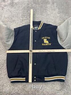 New Orleans Saints Varsity Jacket Mens XL RARE Logo Athletic Letterman Coat Vtg