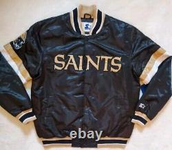 New Orleans Saints? Varsity Starter Jacket Full Snap Quilt Lined Sz 2XL