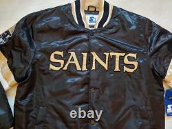 New Orleans Saints? Varsity Starter Jacket Full Snap Quilt Lined Sz 2XL