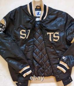 New Orleans Saints? Varsity Starter Jacket Full Snap Quilt Lined Sz 2XL