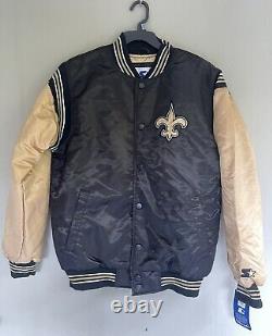 New Orleans Saints? Varsity Starter Jacket Full Snap Quilt Lined Sz M Medium