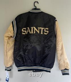 New Orleans Saints? Varsity Starter Jacket Full Snap Quilt Lined Sz M Medium