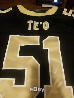 New Orleans Saints manti te'o Game Issued Black Jersey