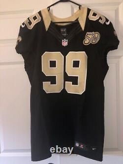 Nike Authentic Elite Paul Kruger Player Issued New Orleans Saints Jersey PROCUT