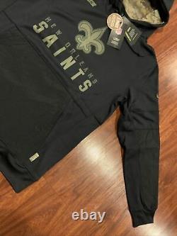Nike Mens New Orleans Saints Therma Salute To Service Hoodie Sweatshirt Large L