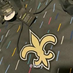 Nike New Orleans Saints Crucial Catch Charcoal Therma Hoodie 2021 Men's 2XL