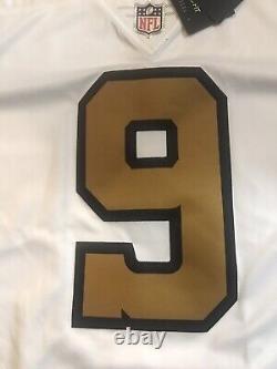 Nike New Orleans Saints Drew Brees #9 Stitched Sewn Jersey White Gold Sz XL $150