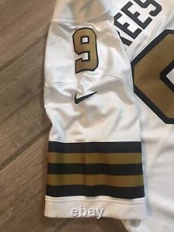 Nike New Orleans Saints Drew Brees #9 Stitched Sewn Jersey White Gold Sz XL $150