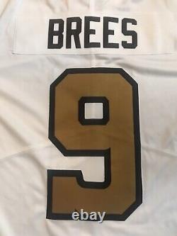 Nike New Orleans Saints Drew Brees #9 Stitched Sewn Jersey White Gold Sz XL $150