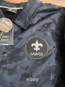 Nike On Field New Orleans Saints Salute to Service Black Camo Jacket Size XXL