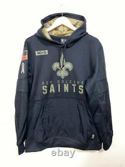 Nike Therma NFL New Orleans Saints Salute to Service Hoodie NKDY-00A Mens L NEW