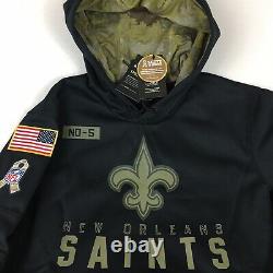 Nike Therma New Orleans Saints NFL Salute to Service Hoodie Sz M CU869-010