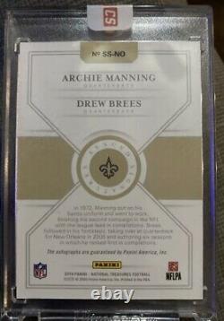 ON CARD Drew Brees Archie Manning Dual Auto 2019 National Treasures 07/25 Saints