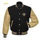 Orleans Saints Varsity Jacket Original Wool And Leather Sleeves