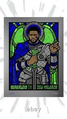 PLATINUM Seattle Seahawks Gameday Poster vs New Orleans Saints 10/25/2021