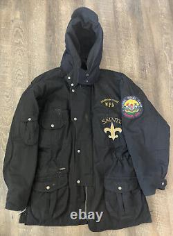 RARE Vintage NFL Member Club Stadium Parka Jacket Coat New Orleans Saints Sz XL