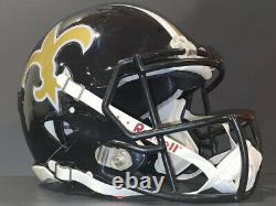 RIDDELL SPEED NEW ORLEANS SAINTS CUSTOM FOOTBALL HELMET LRG AUTHENTIC brees Kama