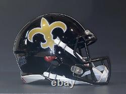 RIDDELL SPEED NEW ORLEANS SAINTS CUSTOM FOOTBALL HELMET LRG AUTHENTIC brees Kama