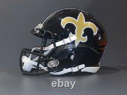 RIDDELL SPEED NEW ORLEANS SAINTS CUSTOM FOOTBALL HELMET LRG AUTHENTIC brees Kama