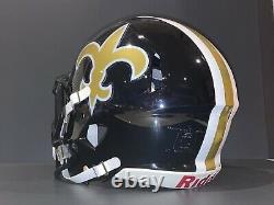 RIDDELL SPEED NEW ORLEANS SAINTS CUSTOM FOOTBALL HELMET LRG AUTHENTIC brees Kama