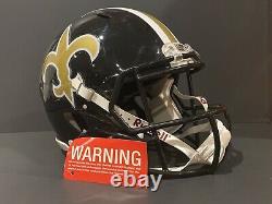 RIDDELL SPEED NEW ORLEANS SAINTS CUSTOM FOOTBALL HELMET LRG AUTHENTIC brees Kama