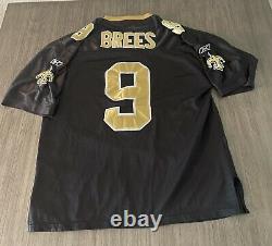 Reebox Men's New Orleans Saints Drew Brees #9 Jerset Sz 50 Black & Gold RN # 119