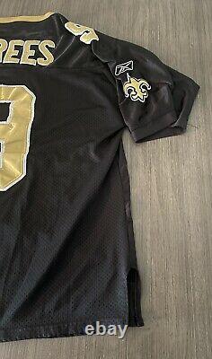 Reebox Men's New Orleans Saints Drew Brees #9 Jerset Sz 50 Black & Gold RN # 119