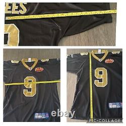 Reebox Men's New Orleans Saints Drew Brees #9 Jerset Sz 50 Black & Gold RN # 119