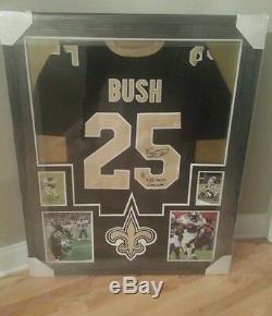 Reggie Bush Autographed New Orleans Saints Jersey Custom Framed Psa Coa