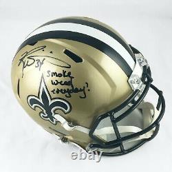 Ricky Williams New Orleans Saints Signed Full Size Gold Speed Replica Helmet JSA