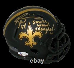 Ricky Williams Signed New Orleans Saints Eclipse Mini Helmet Smoke Weed Everyday