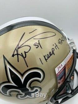 Ricky Williams Signed New Orleans Saints Full Size Helmet I keep It 420% JSA