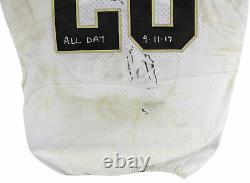 Saints Adrian Peterson 3x Insc Signed Game Used White Nike Jersey BAS Witnessed