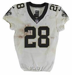 Saints Adrian Peterson 3x Insc Signed Game Used White Nike Jersey BAS Witnessed