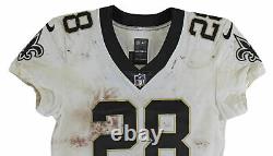 Saints Adrian Peterson 3x Insc Signed Game Used White Nike Jersey BAS Witnessed