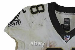 Saints Adrian Peterson 3x Insc Signed Game Used White Nike Jersey BAS Witnessed