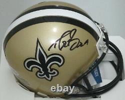 Saints DREW BREES Signed Riddell Mini Helmet AUTO SB MVP Beckett