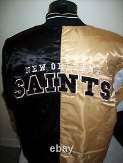 Saints Jacket New Orleans NFL STARTER Snap Down 50/50 GOLD/BLACK LARGE