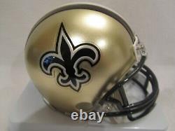 Saints Owner Tom Benson Autographed New Orleans Saints Mini Helmet JSA Cert
